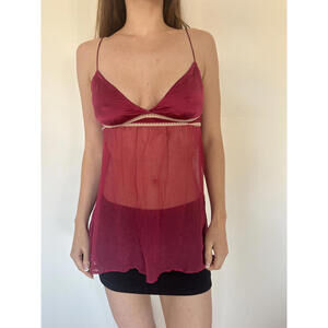 Coquette Dainty Sheer Red Intimissimi Tank Top